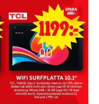 ICA Maxi Tcl surfplatta erbjuda
