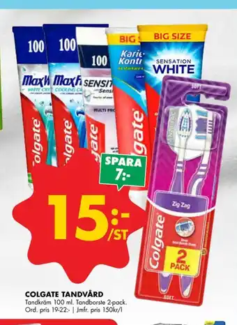 ÖoB Colgate tandkräm erbjuda