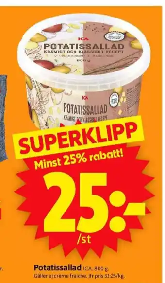ICA Supermarket Ica potatissallad erbjuda