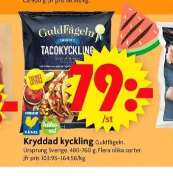 ICA Supermarket Guldfågeln tacokyckling erbjuda
