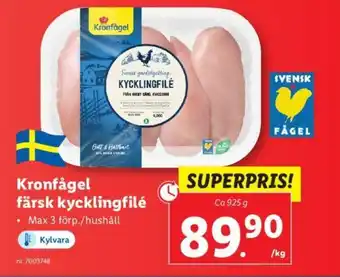Lidl Kronfågel färsk kycklingfilé erbjuda