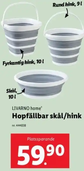 Lidl Hopfällbar skål/hink erbjuda