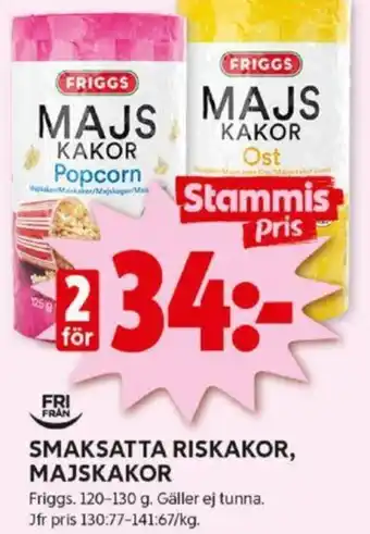 ICA Kvantum SMAKSATTA RISKAKOR, MAJSKAKOR erbjuda