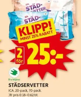 ICA Kvantum STÄDSERVETTER erbjuda