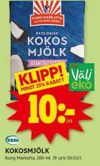 ICA Kvantum KOKOSMJÖLK erbjuda