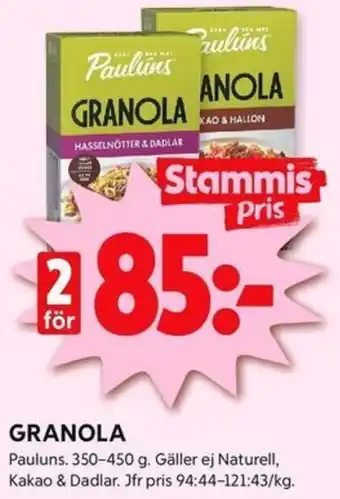 ICA Kvantum GRANOLA erbjuda