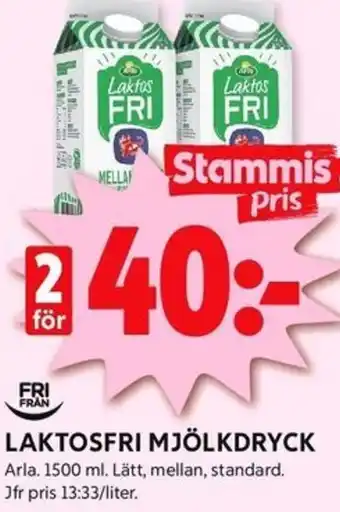 ICA Kvantum LAKTOSFRI MJÖLKDRYCK erbjuda