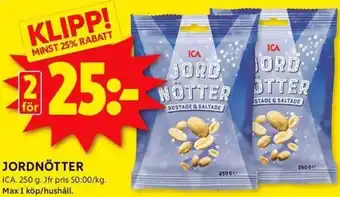 ICA Kvantum JORDNÖTTER erbjuda