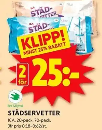 ICA Kvantum STÄDSERVETTER erbjuda