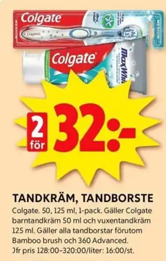 ICA Kvantum TANDKRÄM, TANDBORSTE erbjuda