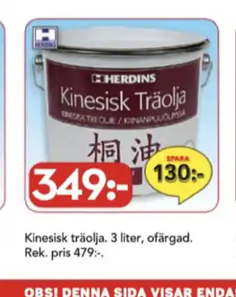 Bo Ohlsson Herdins träolja erbjuda