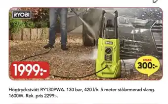 Bo Ohlsson Ryobi högtryckstvätt erbjuda