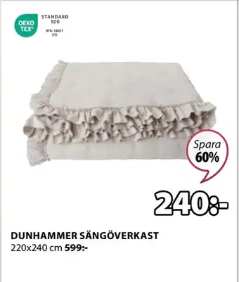 JYSK DUNHAMMER SÄNGÖVERKAST erbjuda