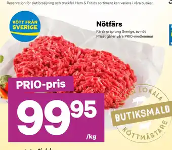 City Gross Nötfärs erbjuda