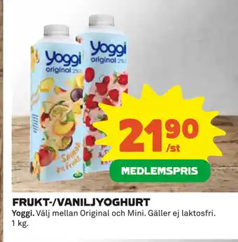 Coop FRUKT-/VANILJYOGHURT erbjuda