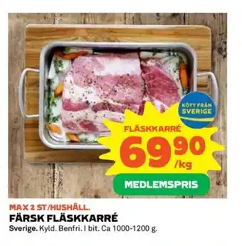 Coop Extra FÄRSK FLÄSKKARRÉ erbjuda