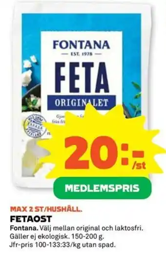 Coop Extra FETAOST erbjuda