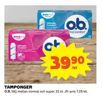Coop Extra TAMPONGER erbjuda