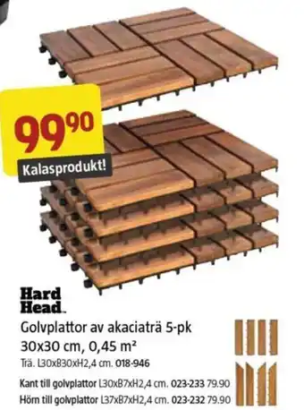 Jula Golvplattor av akaciaträ 5-pk 30x30 cm, 0,45 m² erbjuda
