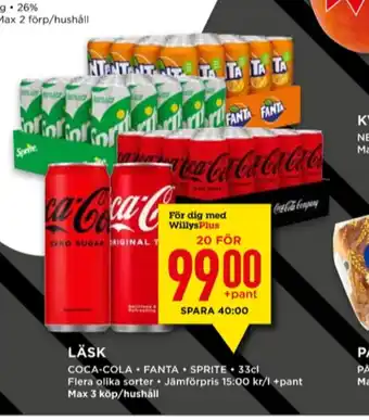 Willys Coca cola läskedryck erbjuda