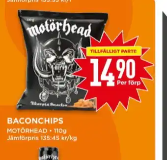 Willys Motörhead baconsnacks erbjuda