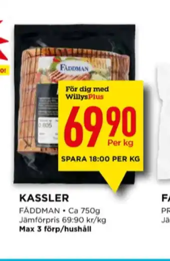 Willys Fåddman kassler erbjuda