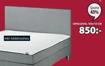 JYSK SÄNGGAVEL 160x115 CM erbjuda