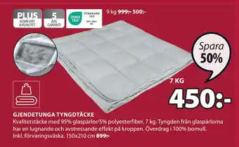JYSK GJENDETUNGA TYNGDTÄCKE erbjuda