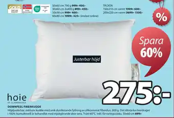 JYSK DOWNFEEL FIBERKUDDE erbjuda