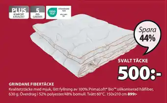 JYSK GRINDANE FIBERTÄCKE erbjuda