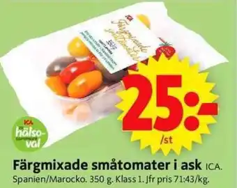 ICA Supermarket Färgmixade småtomater i ask erbjuda