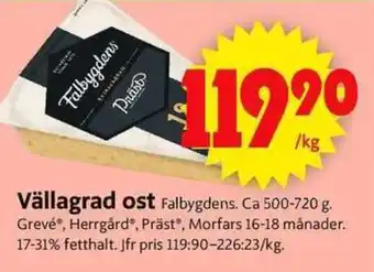 ICA Supermarket Vällagrad ost erbjuda
