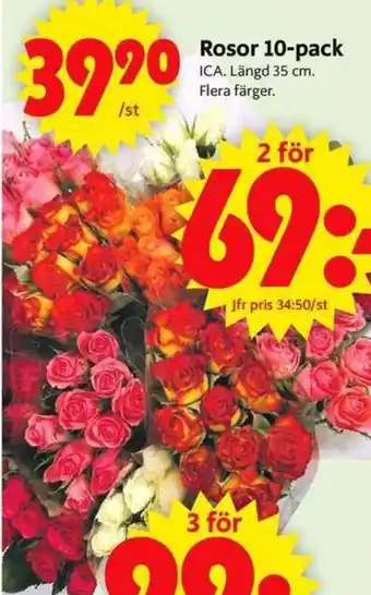 ICA Supermarket Rosor 10-pack erbjuda