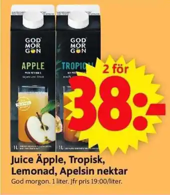ICA Supermarket Juice Äpple, Tropisk, Lemonad, Apelsin nektar erbjuda