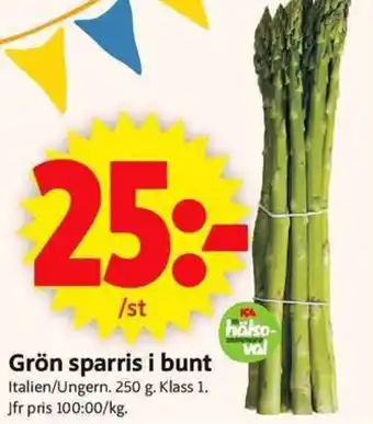 ICA Supermarket Grön sparris i bunt erbjuda