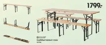 Jula Hopfällbart bänkset 3 delar erbjuda