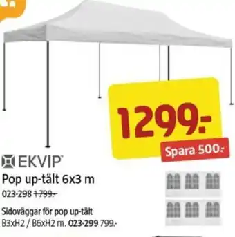 Jula Pop up-tält 6x3 m erbjuda