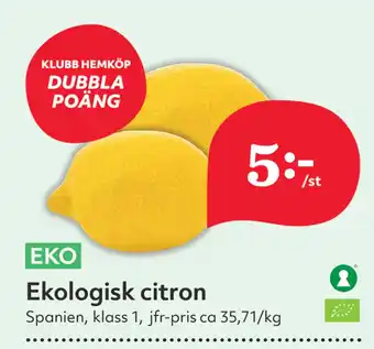 Hemköp Ekologisk citron erbjuda