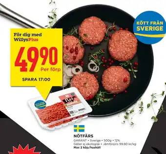 Willys Hemma NÖTFÄRS erbjuda