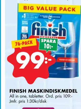 ÖoB FINISH MASKINDISKMEDEL erbjuda