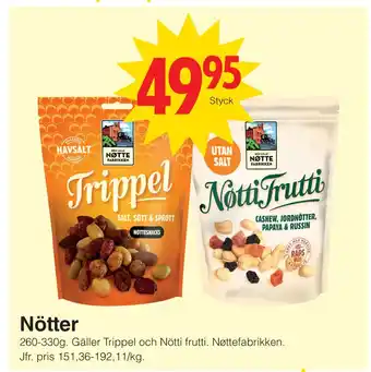 Matöppet Nötter erbjuda