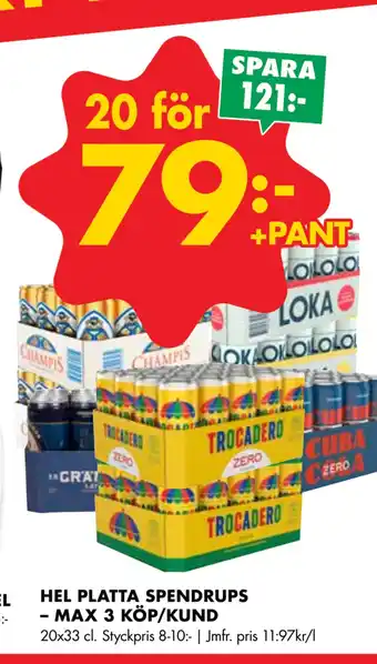 ÖoB HEL PLATTA SPENDRUPS – MAX 3 KÖP/KUND erbjuda