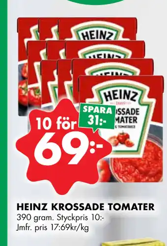 ÖoB HEINZ KROSSADE TOMATER erbjuda
