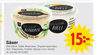 Matöppet Såser erbjuda