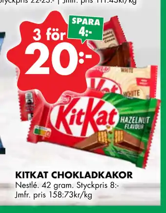 ÖoB KITKAT CHOKLADKAKOR erbjuda