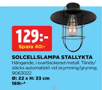 Jem&Fix SOLCELLSLAMPA STALLYKTA erbjuda