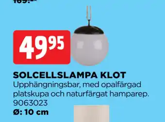 Jem&Fix SOLCELLSLAMPA KLOT erbjuda