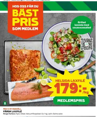 Coop Harbour salmon co laxfilé erbjuda