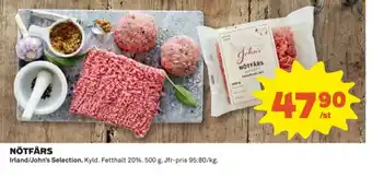 Coop Johns selection nötfärs 20% erbjuda