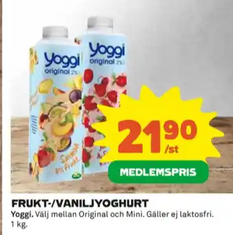 Coop Yoggi yoghurt erbjuda